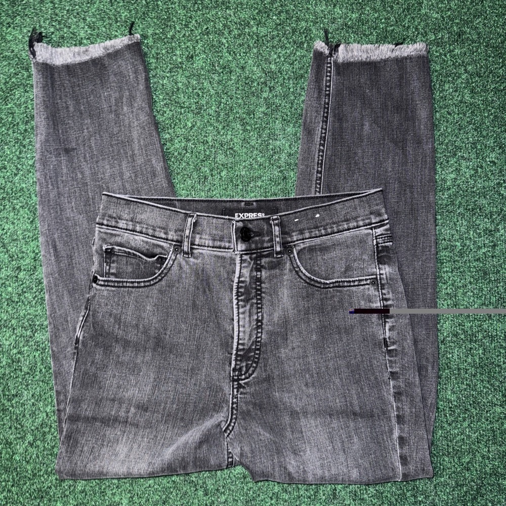 Express Black Super High Rise Ankle Length Womens Mom Jeans Size 6 W39
